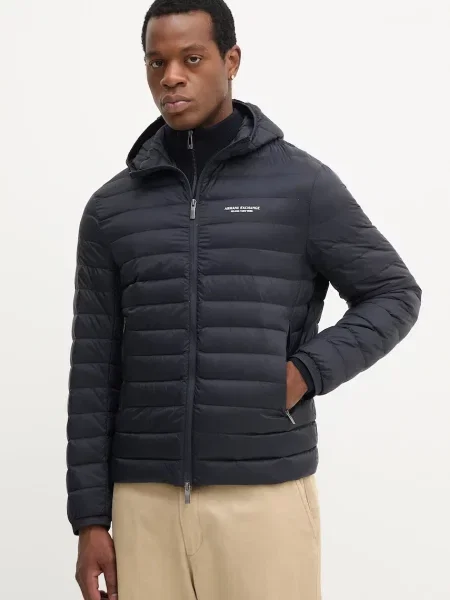 Пухено яке Armani Exchange преходен модел черно