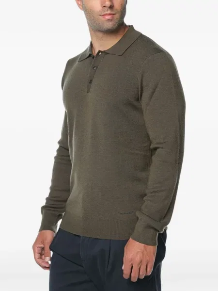 Μάλλινο polo Trussardi πράσινο