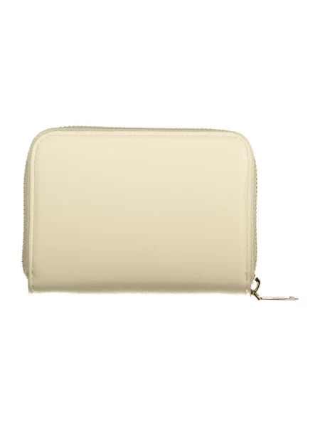 Lniany portfel Valentino Bags beżowy