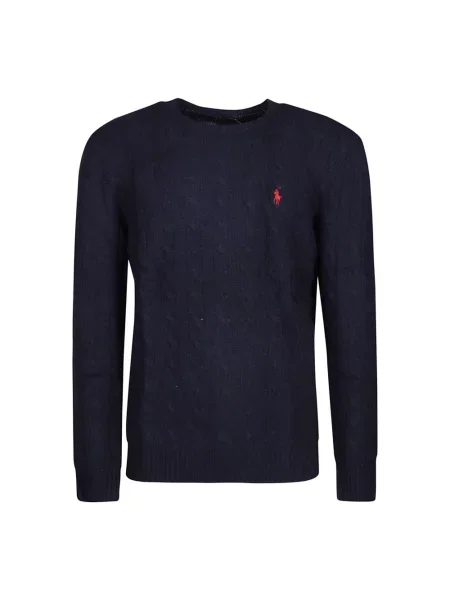 Dzianinowy sweter Polo Ralph Lauren niebieski