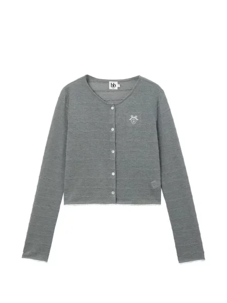 Cropp cardigan B+ab cu broderie gri