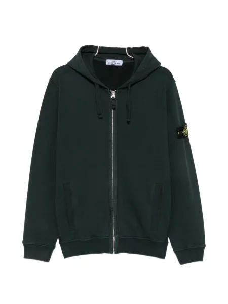 Hanorac cu glugă Stone Island cu strasuri verde