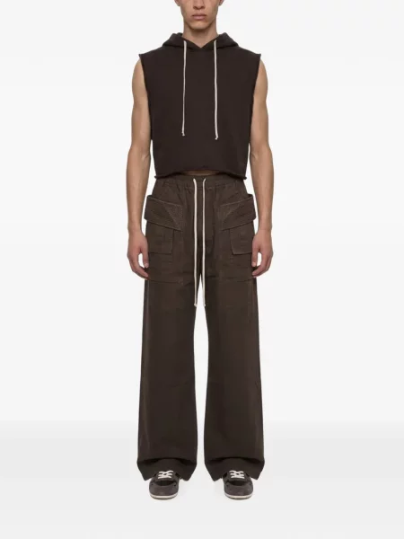 Подрязан суичър с качулка Rick Owens Drkshdw без ръкави кафяво