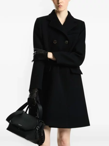 Кожени ръкавици Emporio Armani бродирани черно