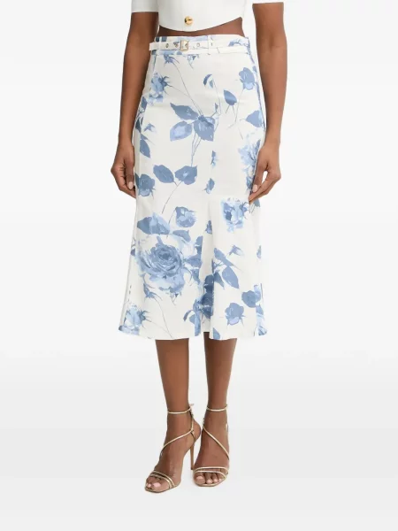 Fustă Guess cu model floral cu imagine alb