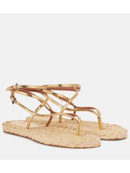 Chiloți tanga Paris Texas din piele auriu