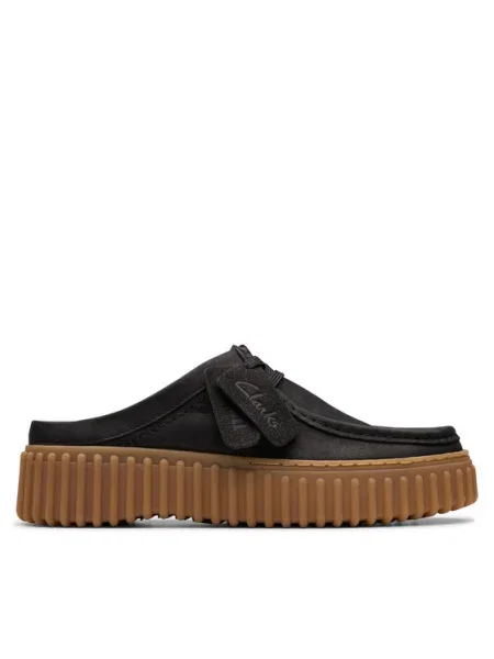 Papuci tip mules Clarks negru
