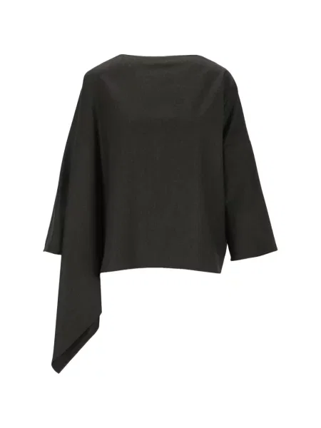 Tricou Dusan de lână asimetric gri