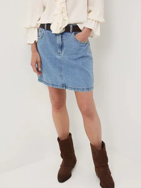 Дънкова пола Medicine къса със стандартна кройка синьо