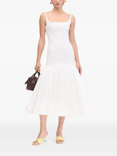 Rochie midi Jacquemus până la genunchi de costum alb