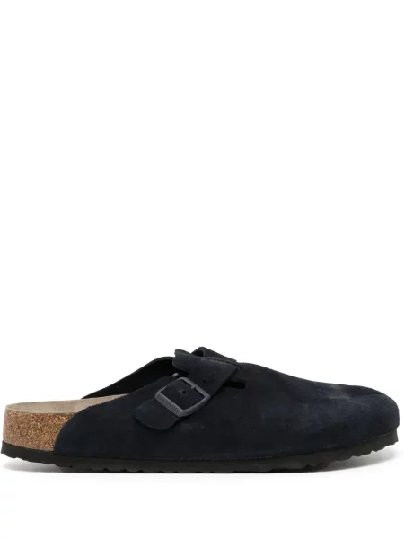 Saboți Birkenstock din piele de căprioară albastru