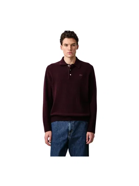Sweter Lacoste wełniany czerwony