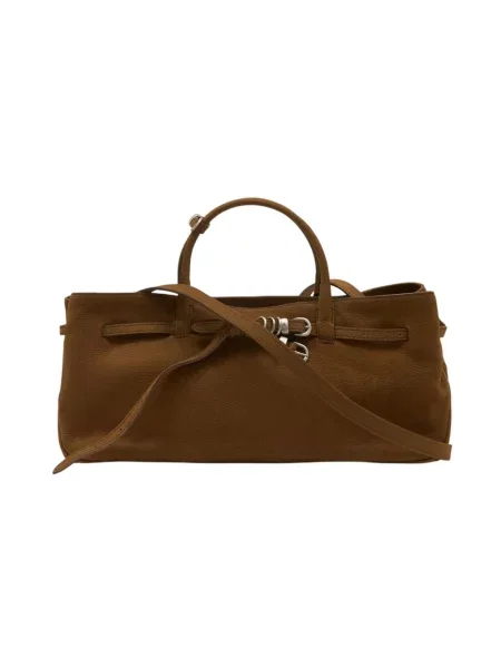 Torebka skórzana Marge Sherwood skórzana z przetarciami brązowa