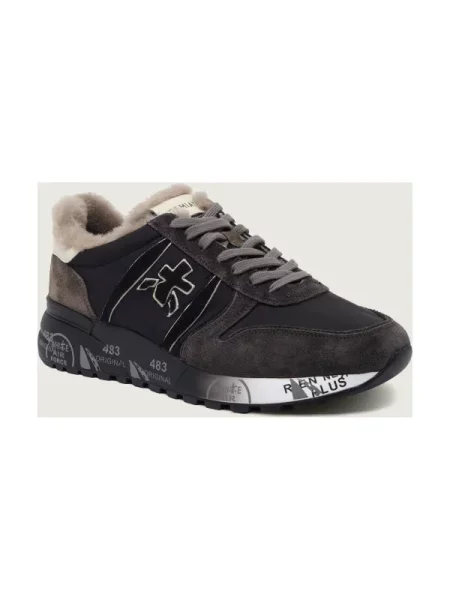 Premiata Sneakers LANDER cu adaos de piele negru