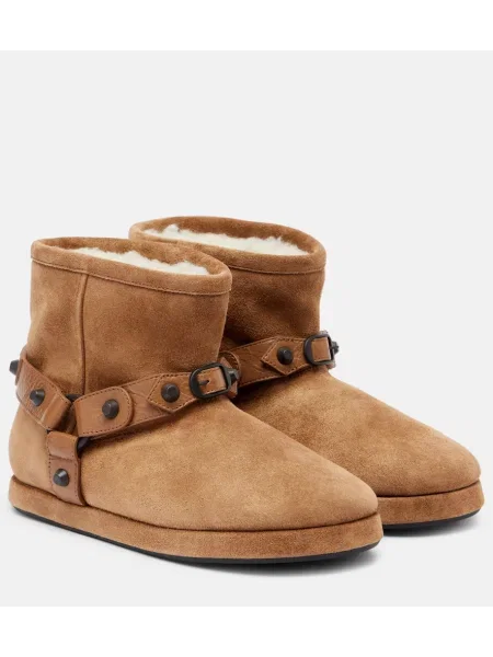 Cizme scurte Balenciaga din piele de căprioară maro