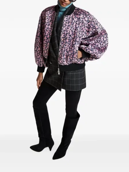 Gėlėta raštuota bomber striukė Essentiel Antwerp rožinė