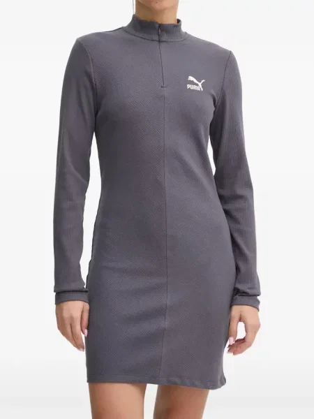 Lung rochie mini Puma tricotate gri