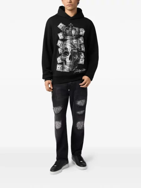 Stras hanorac cu glugă Philipp Plein negru