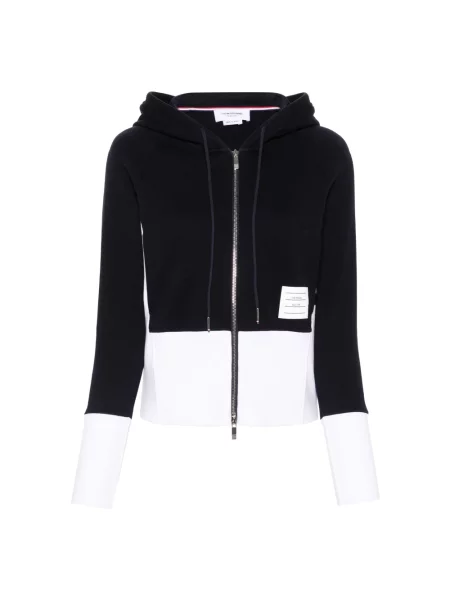Bluza z kapturem Thom Browne z kapturem niebieska