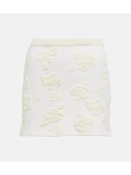 Fustă Magda Butrym cu talie înaltă de lână alb