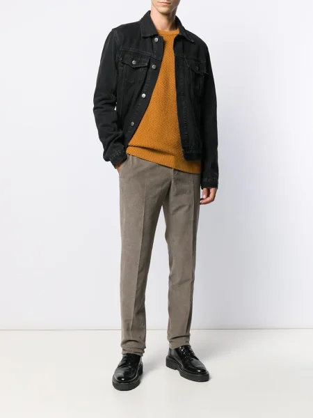 Pantaloni Incotex de catifea cord maro