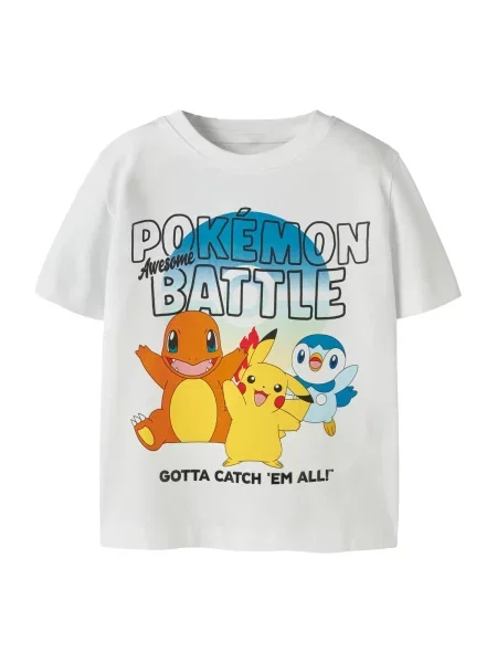 NAME IT Tričko NMMMALT POKEMON svítivě modrá / žlutá / černá bílá