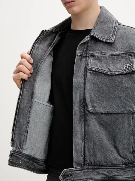 Filling Pieces farmerdzseki férfi farmer Denim Washed szürke