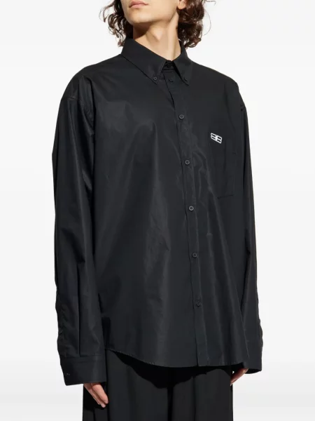 Риза Balenciaga бродирана черно