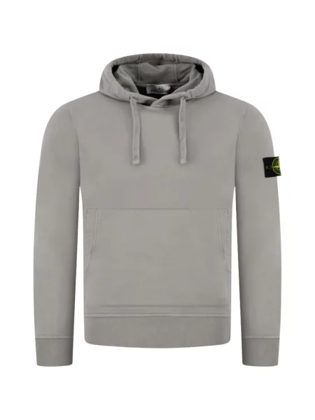 Hanorac cu glugă Stone Island din fleece cu strasuri gri