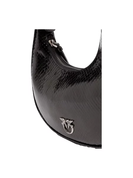 Mała mały torebka hobo Pinko skórzana czarna