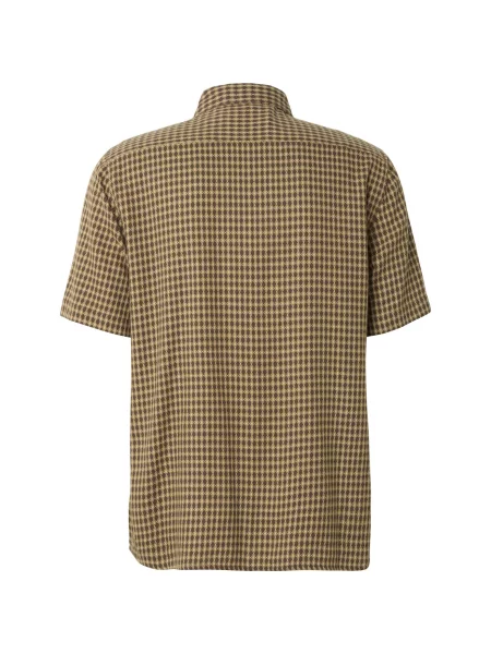 INDICODE JEANS Košeľa Helmo čokoládová / kapučíno biela