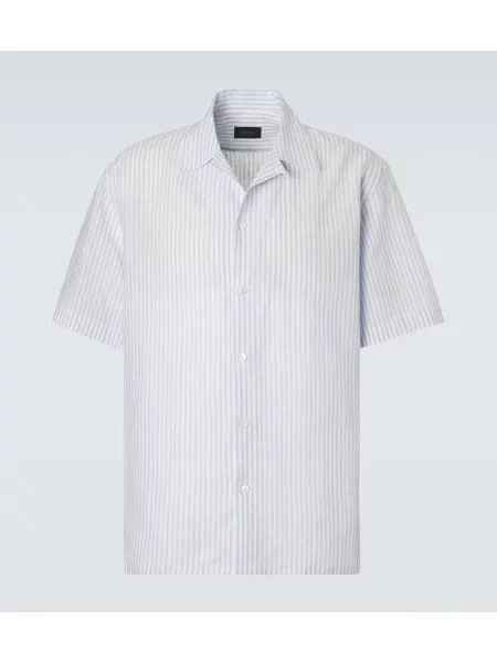 Cămașă de in Brioni de in albastru