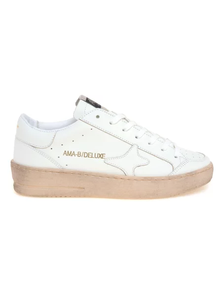 Sneakersy Ama Brand skórzane białe