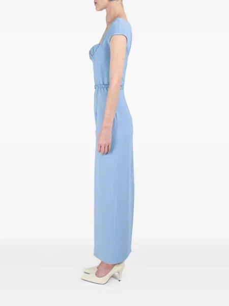 Rochie maxi Rowen Rose lungă de costum albastru