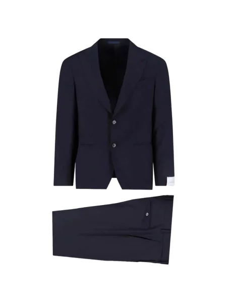 Costum Caruso de costum cu un singur rând de nasturi albastru