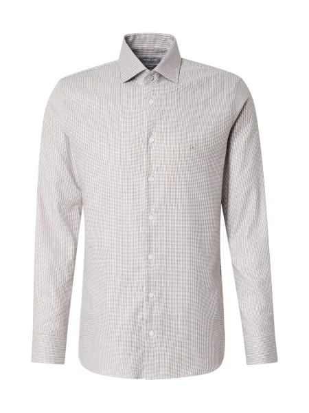 Michael Kors Košulja HOUNDSTOOTH taupe siva / prljavo bijela