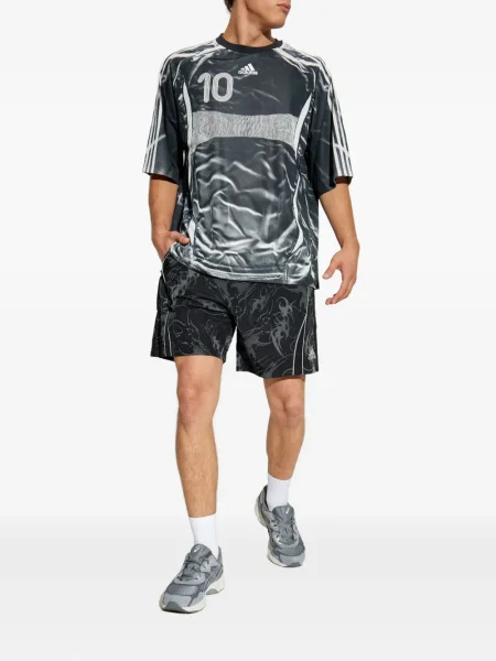 Tricou Adidas cu dungi cu imagine din jerseu verde