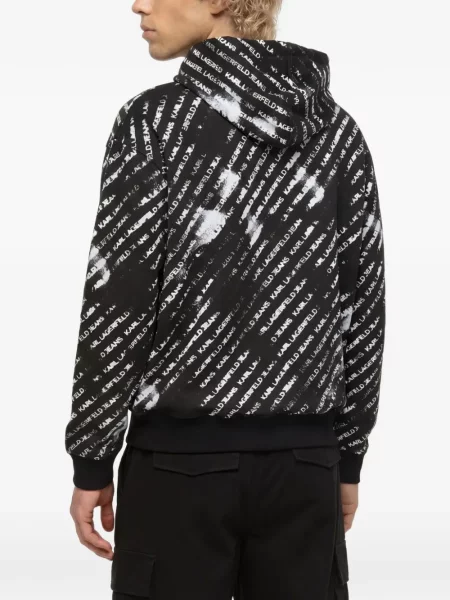 Hoodie Karl Lagerfeld Jeans με σχέδιο μαύρο