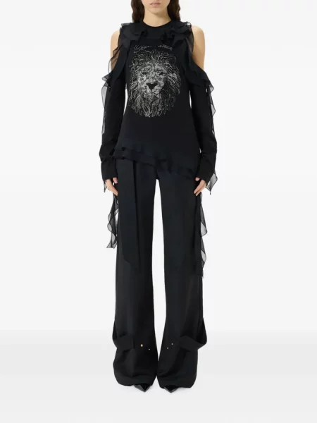 Tricou Blumarine cu volane negru