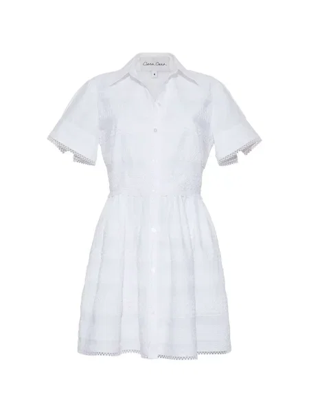 Rochie mini Cara Cara din dantelă de costum mini alb