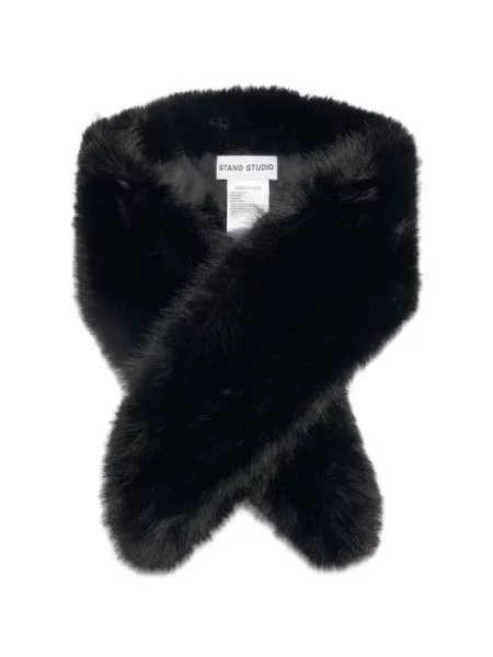Με κολάρο κασκόλ Stand Studio με γούνα μαύρο