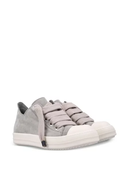 Sneakerși Rick Owens din piele de căprioară gri
