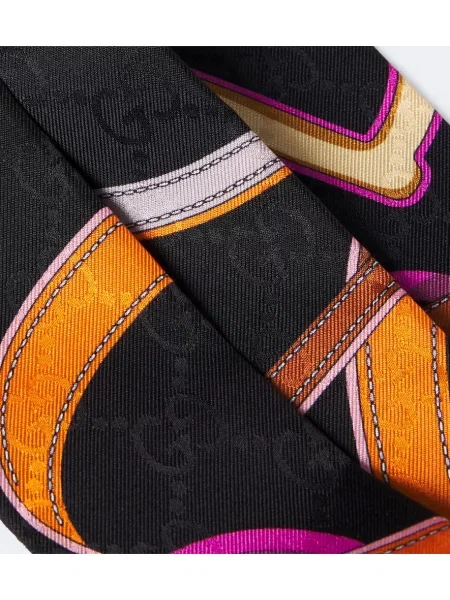 Fular Gucci de mătase cu imagine negru