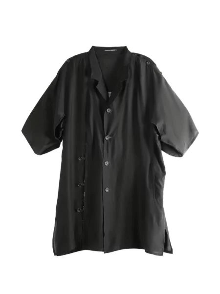 Cămașă Yohji Yamamoto de mătase cu imagine negru