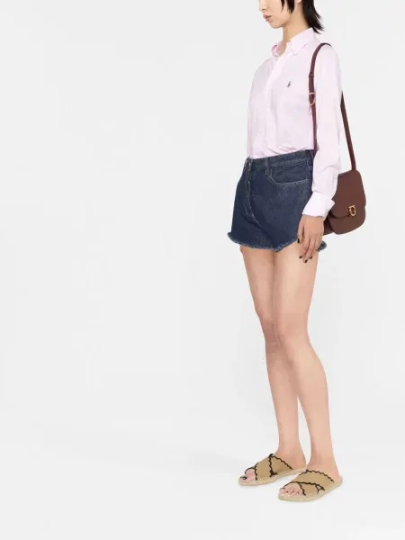 Cămașă Polo Ralph Lauren cu decolteu rotund violet