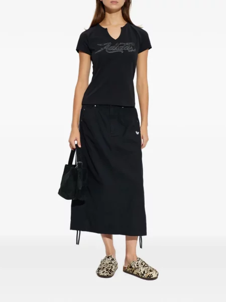Fustă Adidas cu broderie conici cu model camuflaj negru