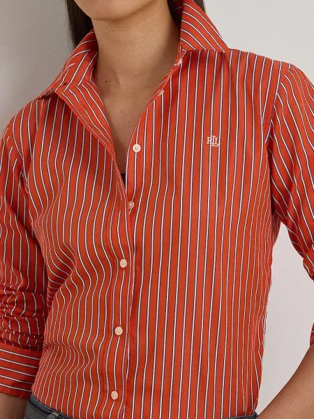 Классическая ошейниковый рубашка Lauren Ralph Lauren оранжевая