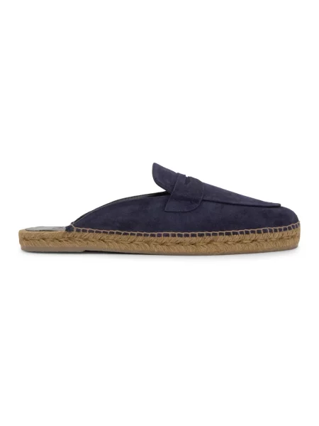 Espadryle Castaner skórzane niebieskie