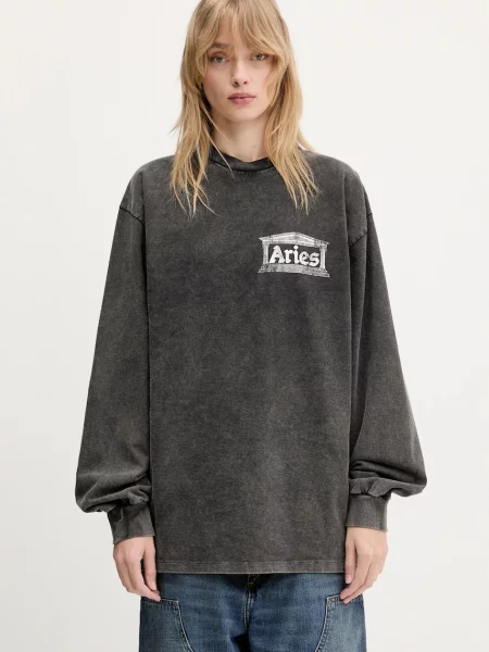 Majica dugih rukava Aries Aged Ancient Temple LS Tee s tiskom crna