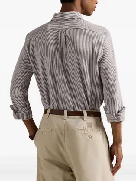 Ριγέ polo Polo Ralph Lauren με κουκούλα με αυτόγραφο λευκό